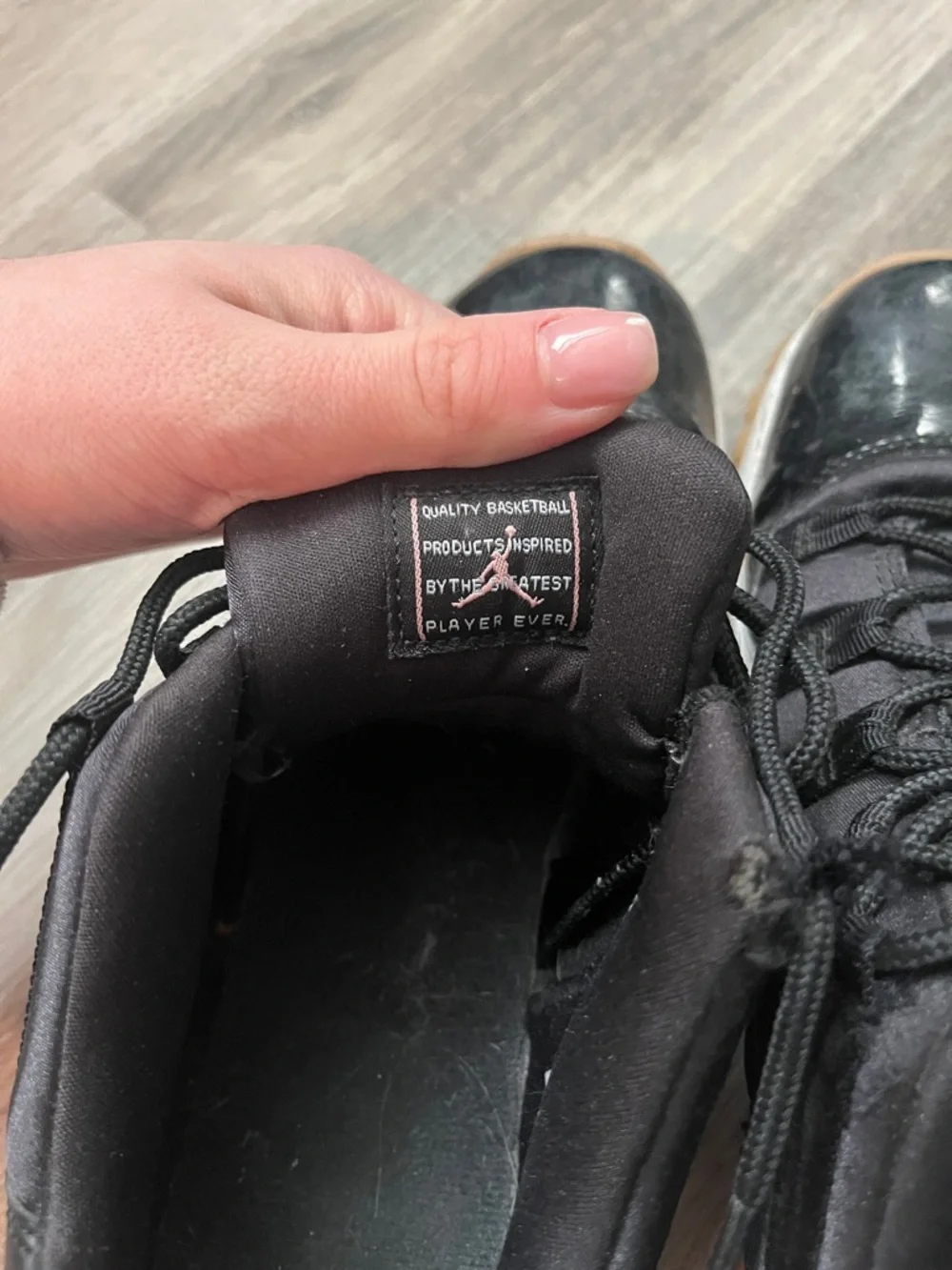 Black and Pink Jordan Mid Sneakers with Gum Sole - Picture 4 of 6